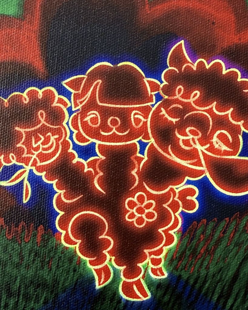 3匹のアルパカ/キャンバス