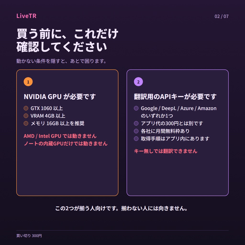 【v2.0.8】大幅に翻訳品質を向上! 英語をリアルタイム日本語字幕+読み上げ LiveTR