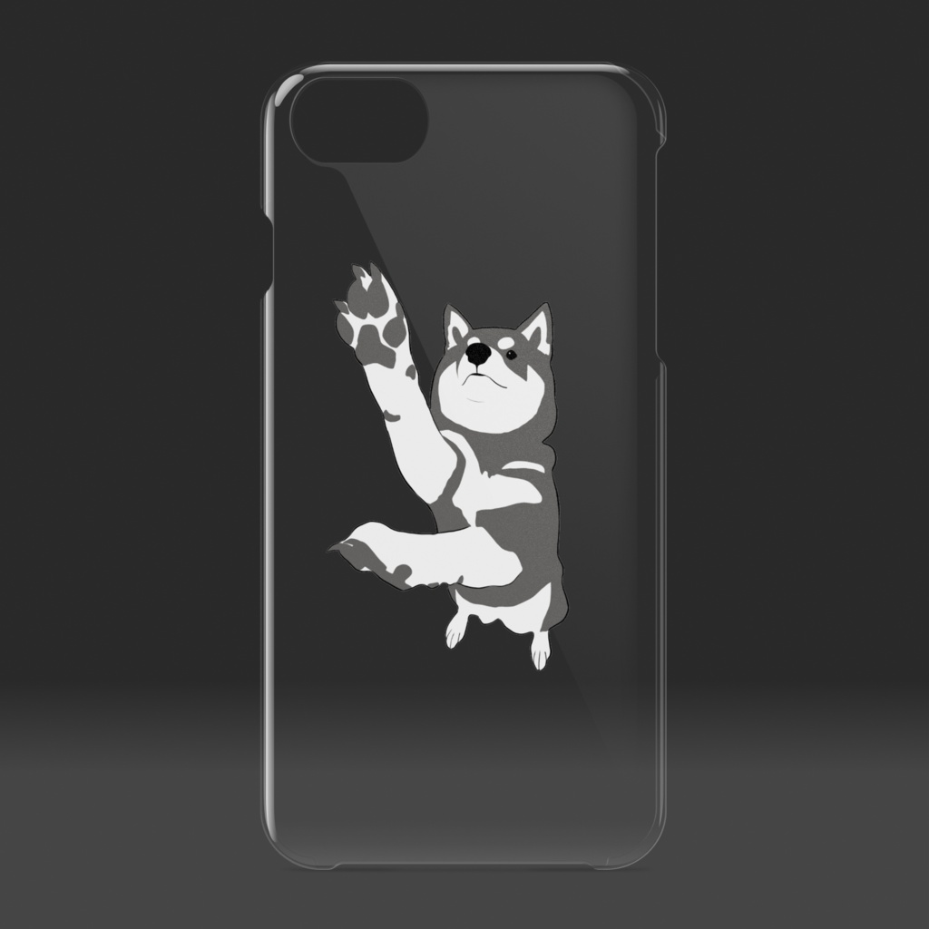 黒柴クリアiPhoneケース