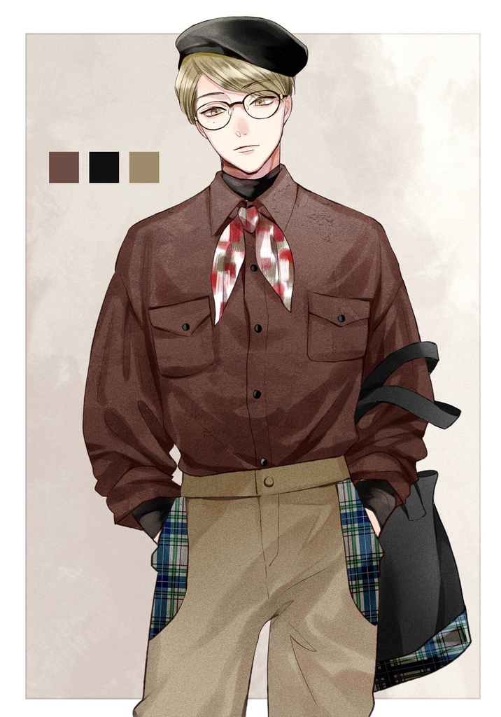 RETRO BOYS FASHION BOOKキャンバスプリントJ