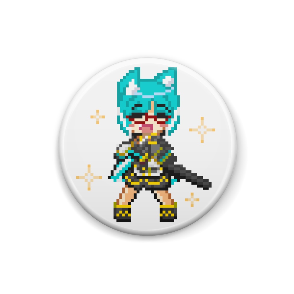 ボンバーガール　アサギ缶バッジ(メガネ)