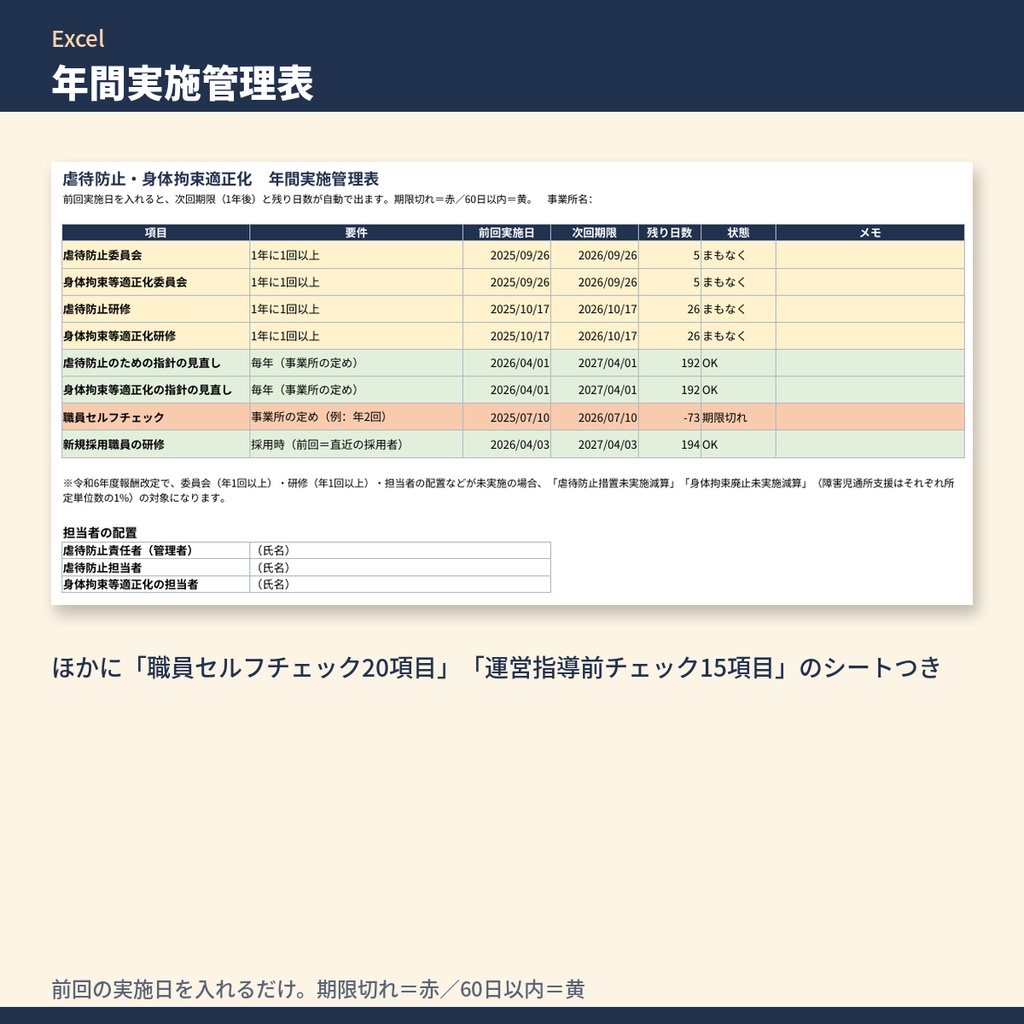放デイ・児発 虐待防止・身体拘束適正化 書類テンプレート集|委員会議事録・研修記録・指針・身体拘束の記録(令和6年度報酬改定対応)