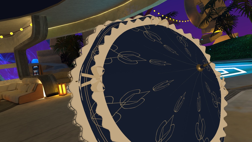 【VRChat想定】【期間限定無料】花柄レースの日傘