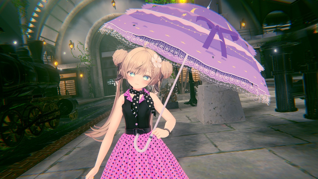 【VRChat想定】【無料セール中】シュガーフリルの日傘