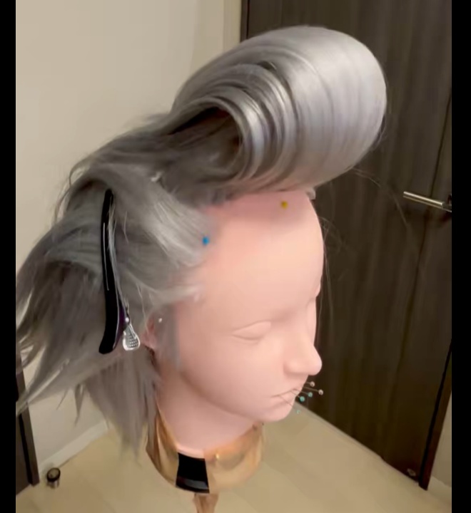 コスプレウィッグ用 ポンパドール骨格（ゼノ先生風）／3Dプリントデータ