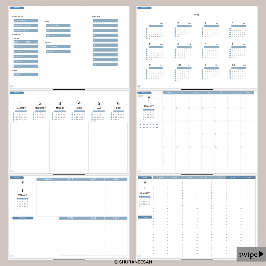 2022年 デジタルプランナー (10月始まり)