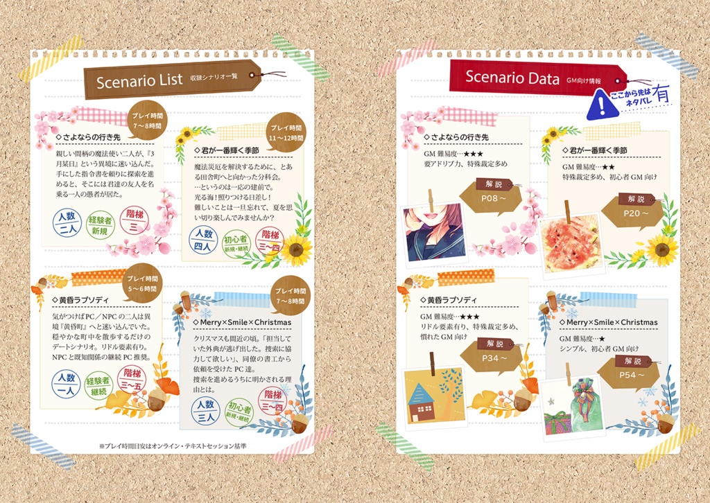 【通販】魔道書大戦RPGマギカロギアシナリオ集 四季折々絵手紙