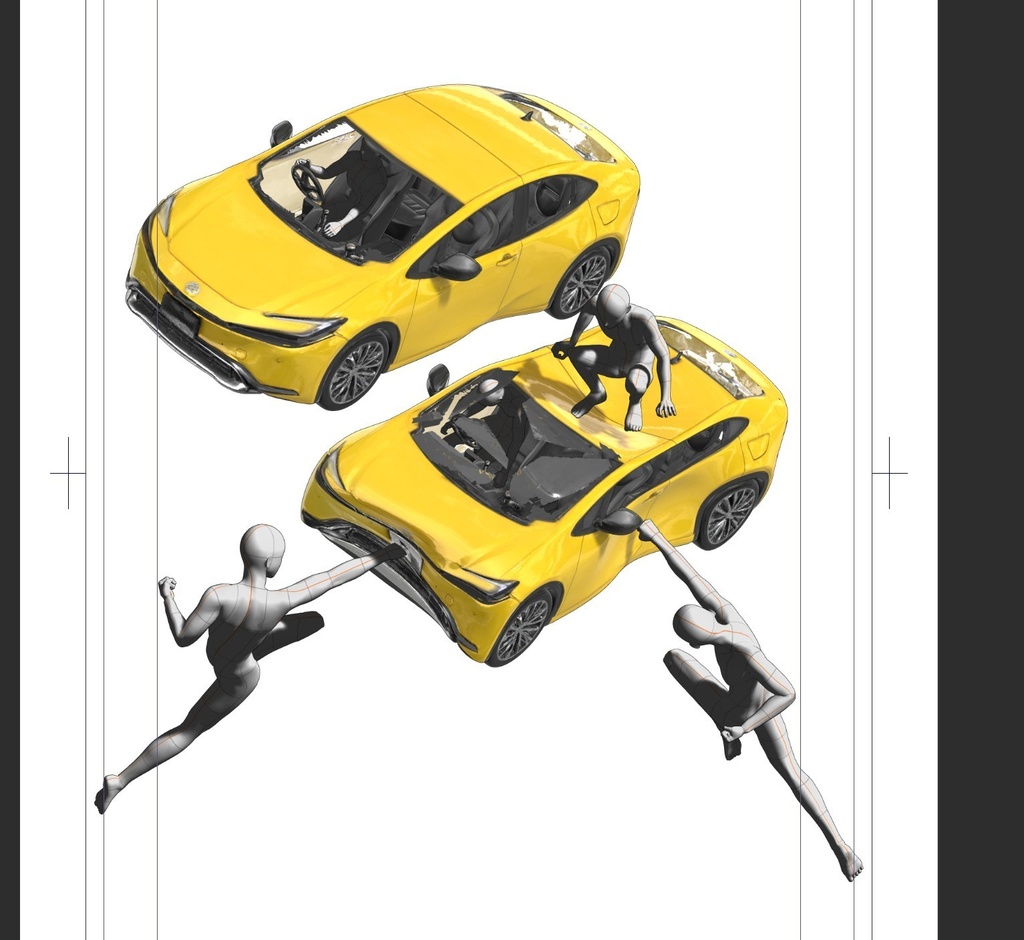 【可動】ガラスが割れて潰れる車