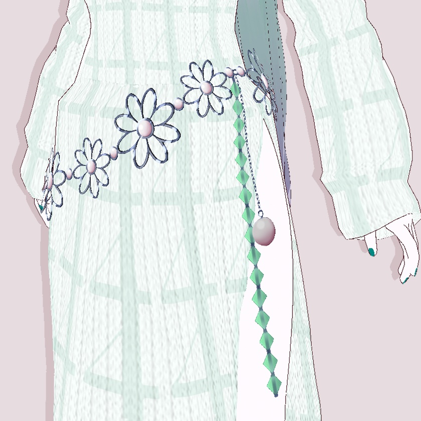 【Free/無料】お花のチェーンベルト【VRoid】