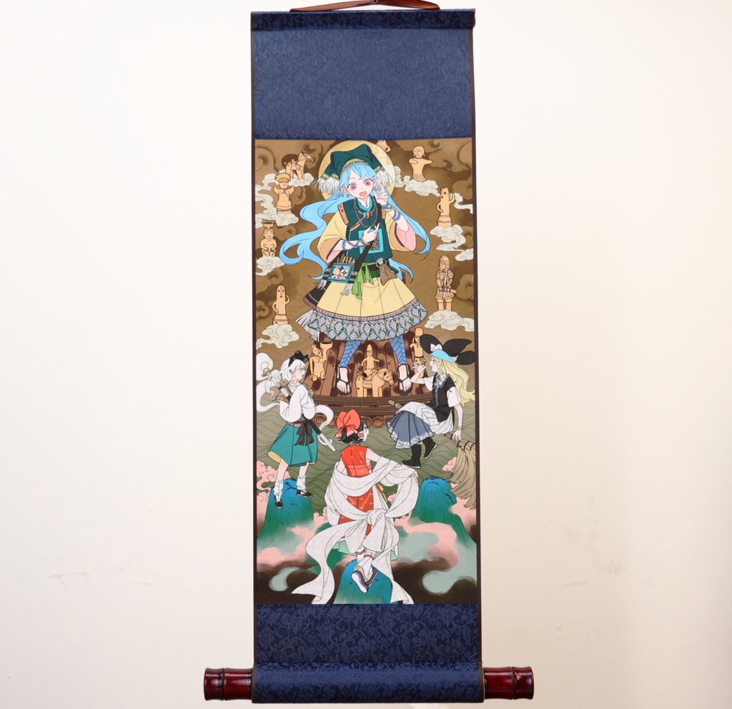 掛軸 中華風『歌仙袿姫図』（絹本）