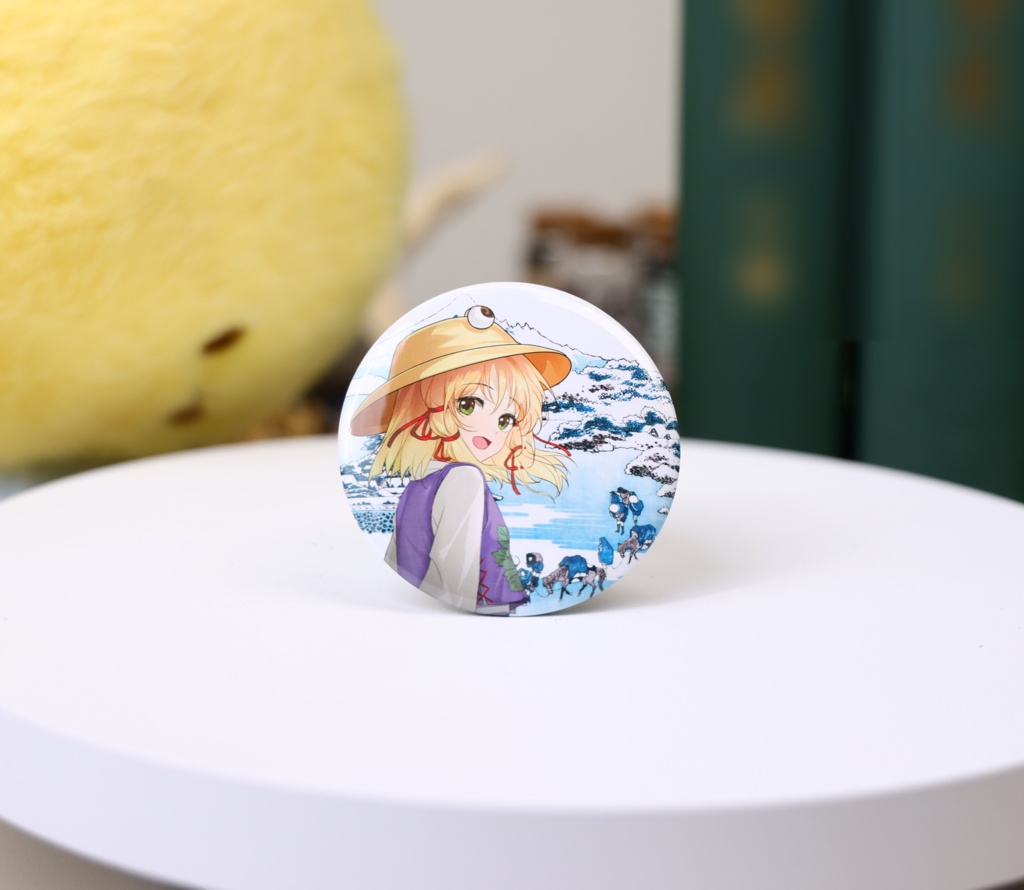 諏訪子×信州諏訪湖水氷渡 浮世絵缶バッジ