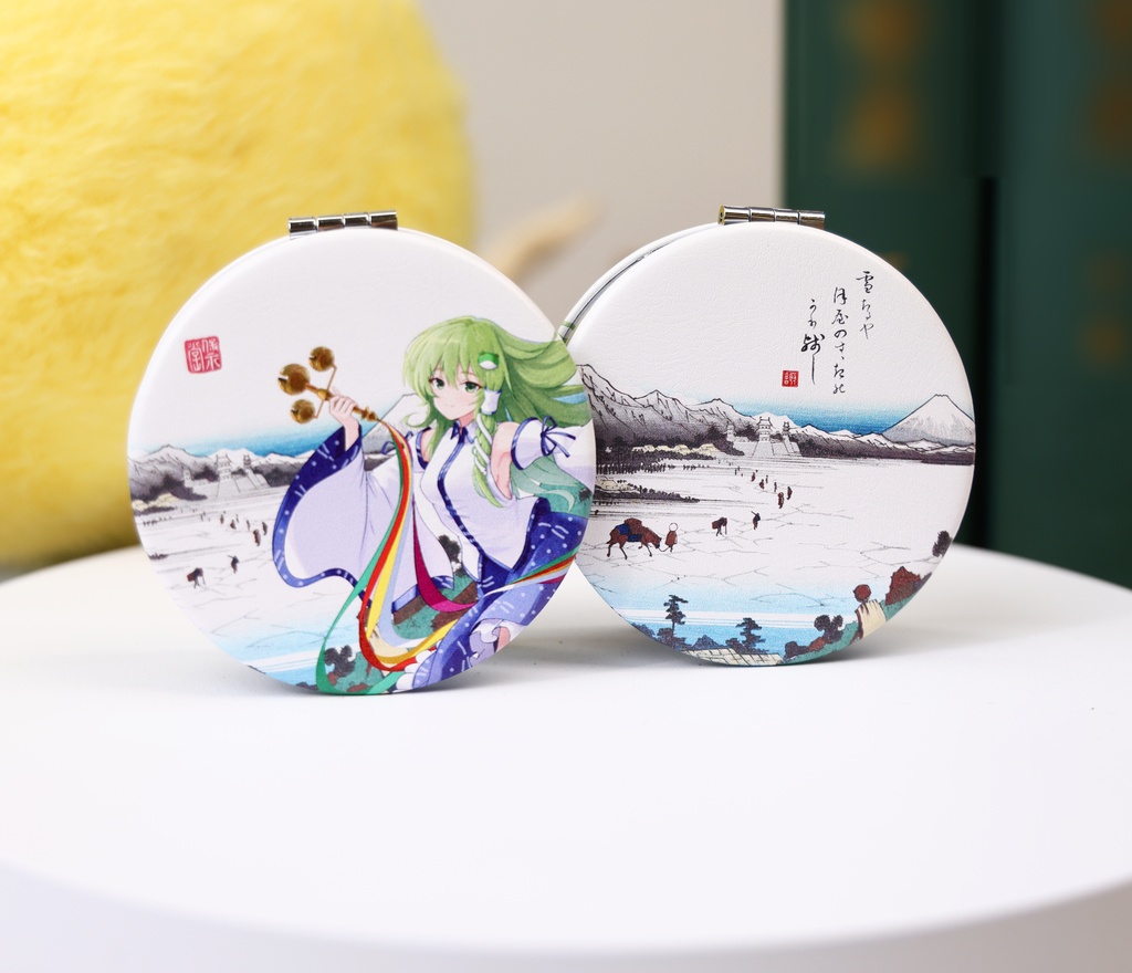早苗×塩尻嶺諏訪湖水眺望　浮世絵俳句ミラー