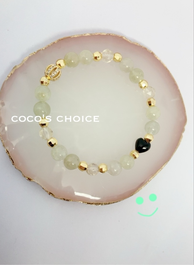 「Green garnet✖️gold moon stone✖️ onyx」