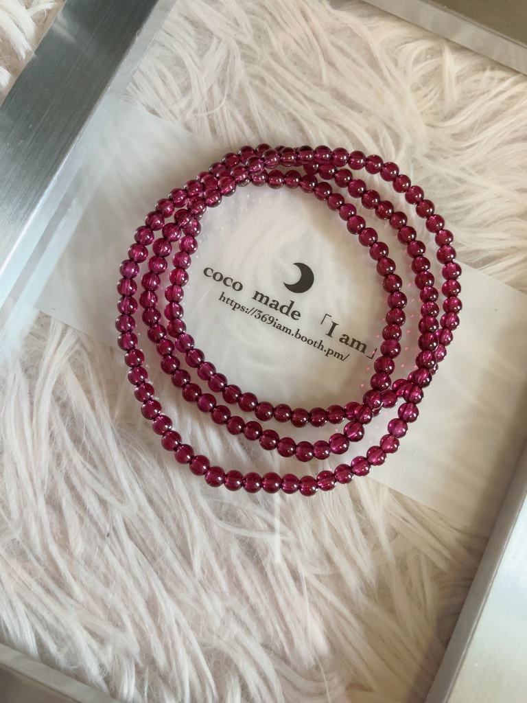 🍫「pink rhodolite garnet：三連タイプ」