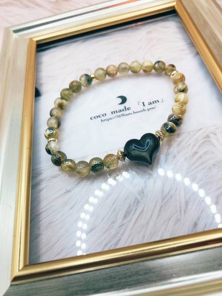 「Hematite Golden Rutile✖️golden obsidian」