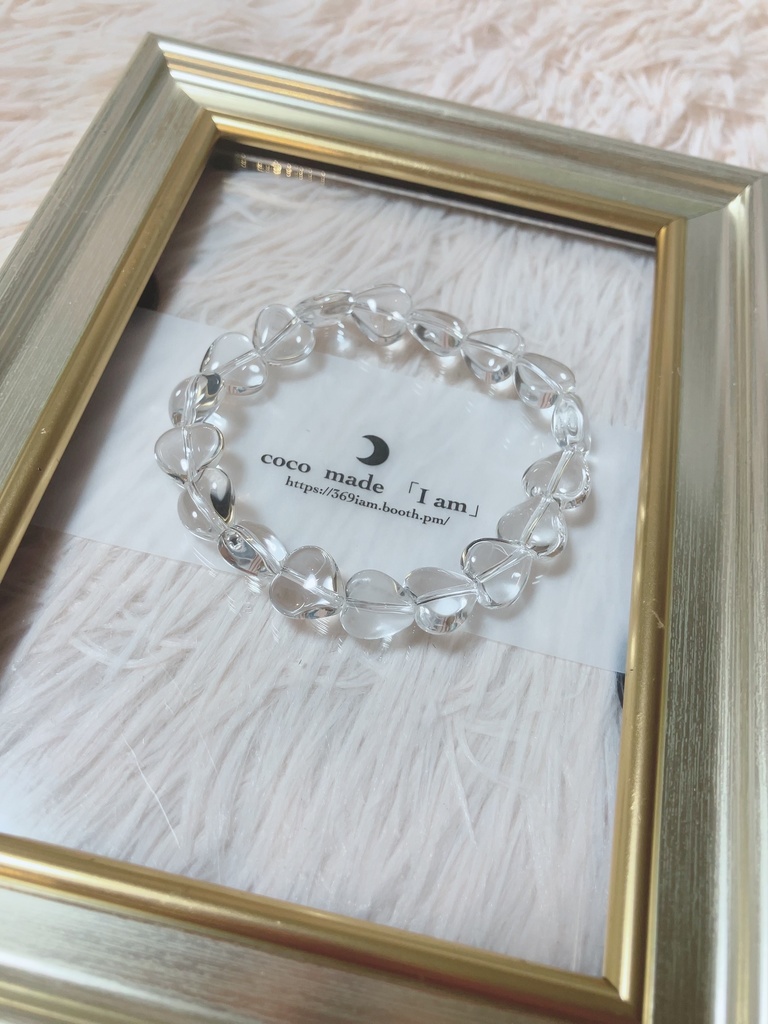 極「clear quartz  Heart shape」