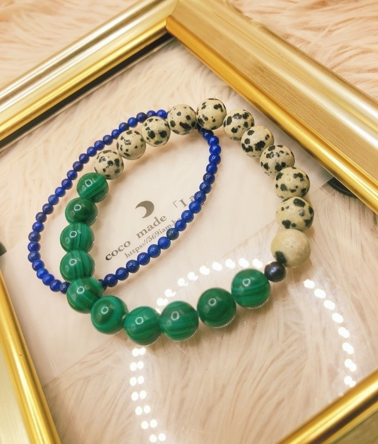 「刹那ーmalachite✖️Dalmatian jasper /lapis lazuli」