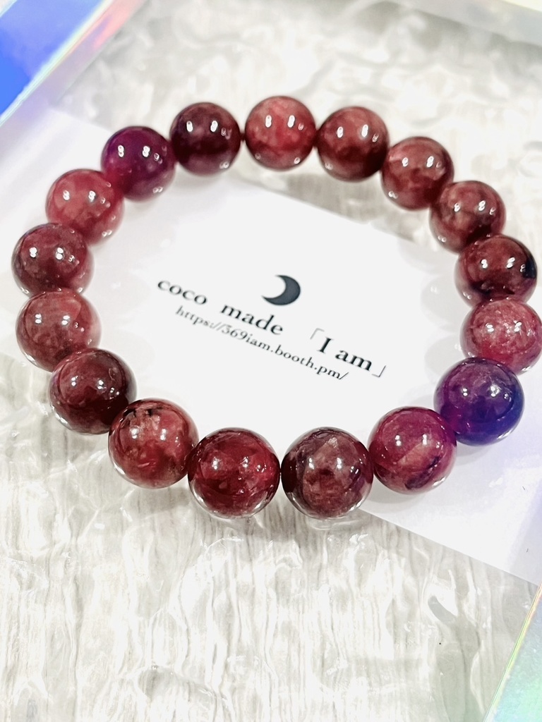 お朔日「deep redpink color rhodonite」