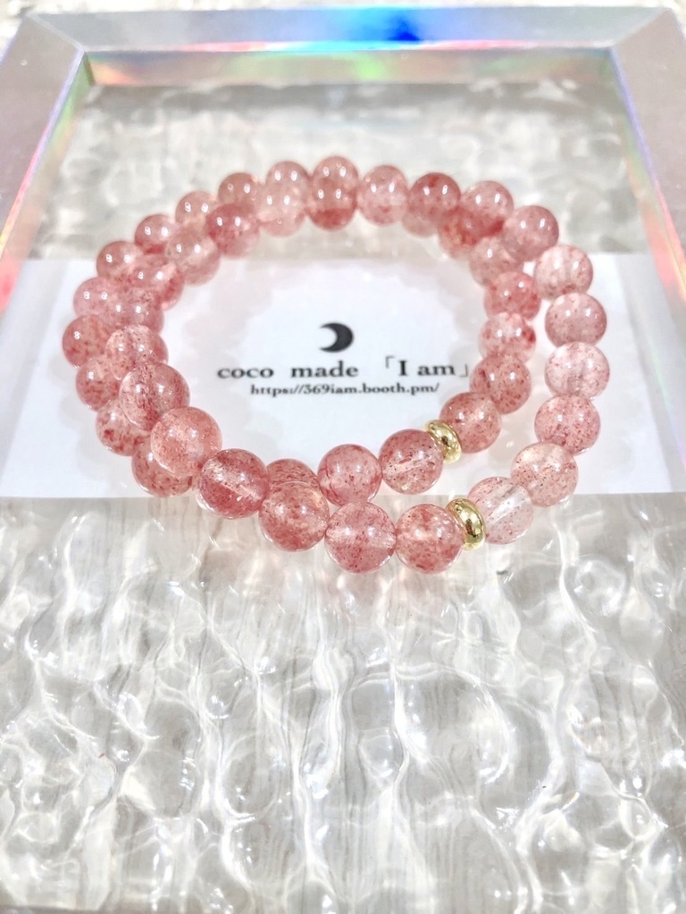 「pink epidote：mica入り：African strawberry quartz🍓」