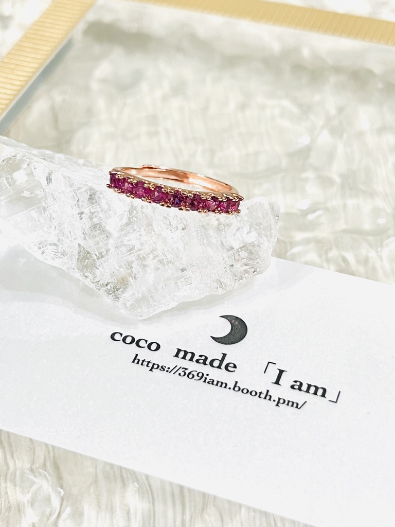 「rhodolite garnet：half eternityring」