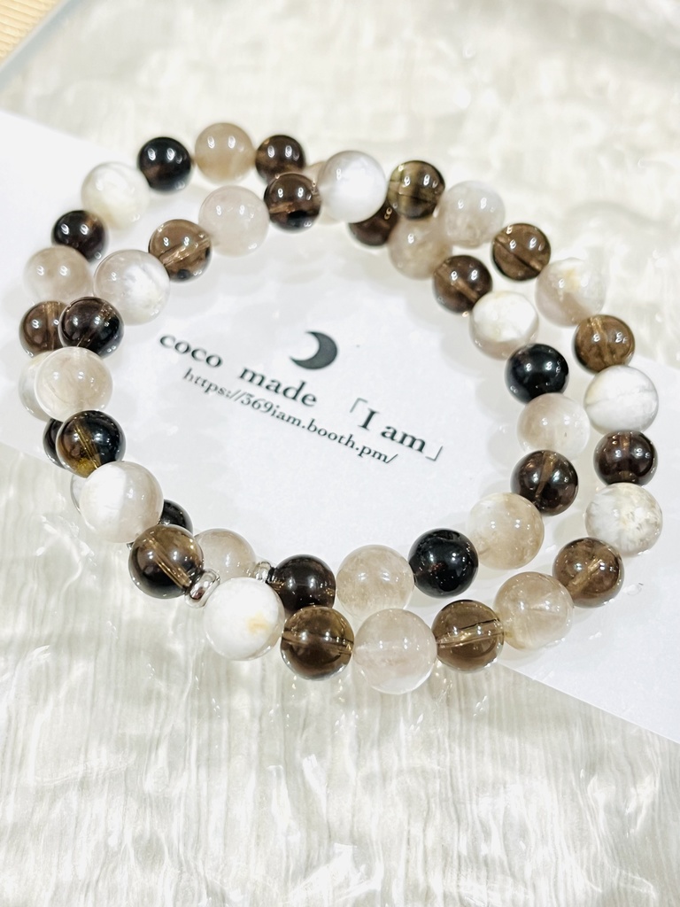 「今日の瞑想ーplain ：blackamethyst silica✖️smoky quartz」