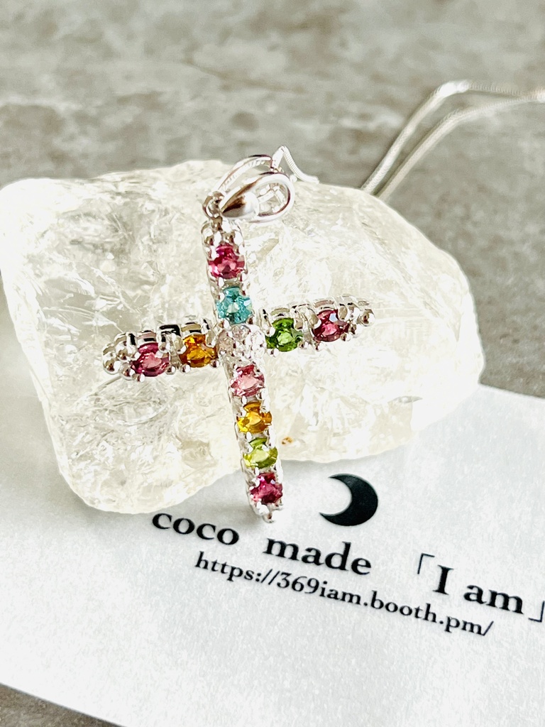 「tourmaline：十字架pendant top」