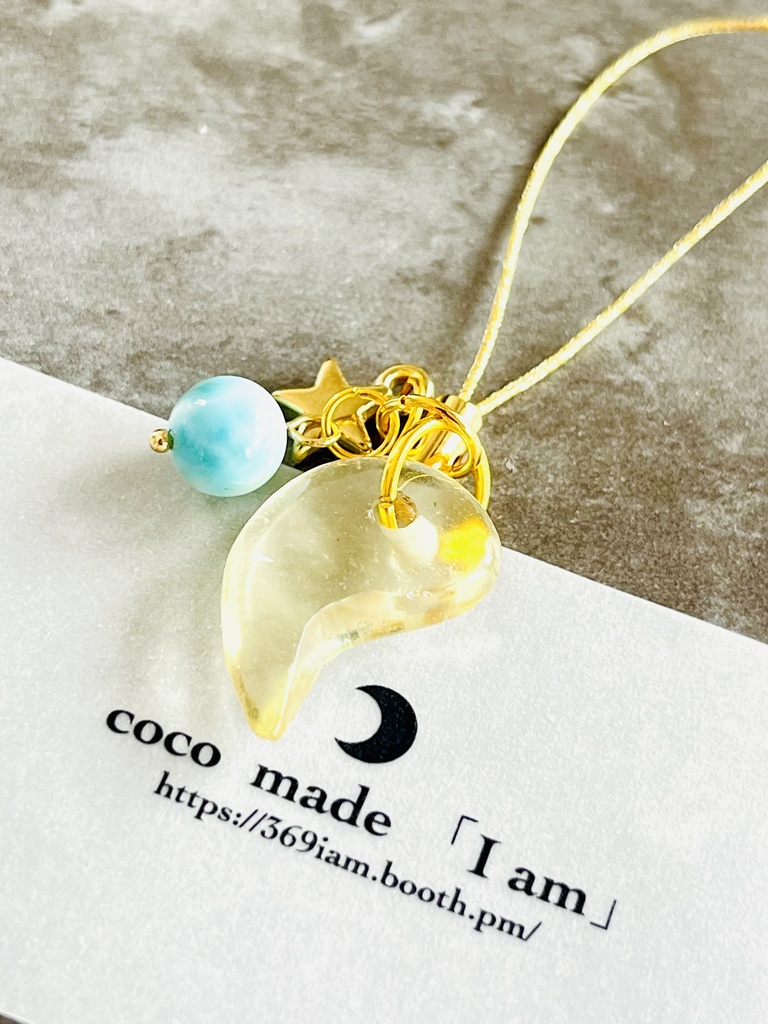 ⭐︎「Libyan glass× Larimarー勾玉」