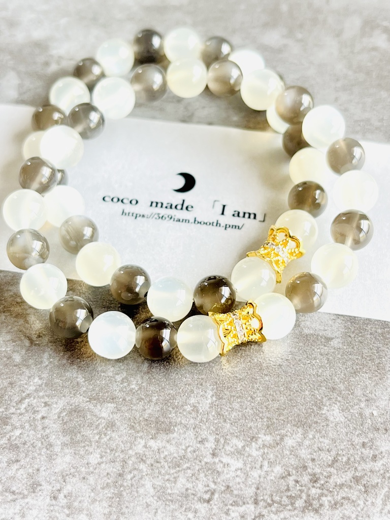 「coco‘s coordinate：White &gray moon stone」