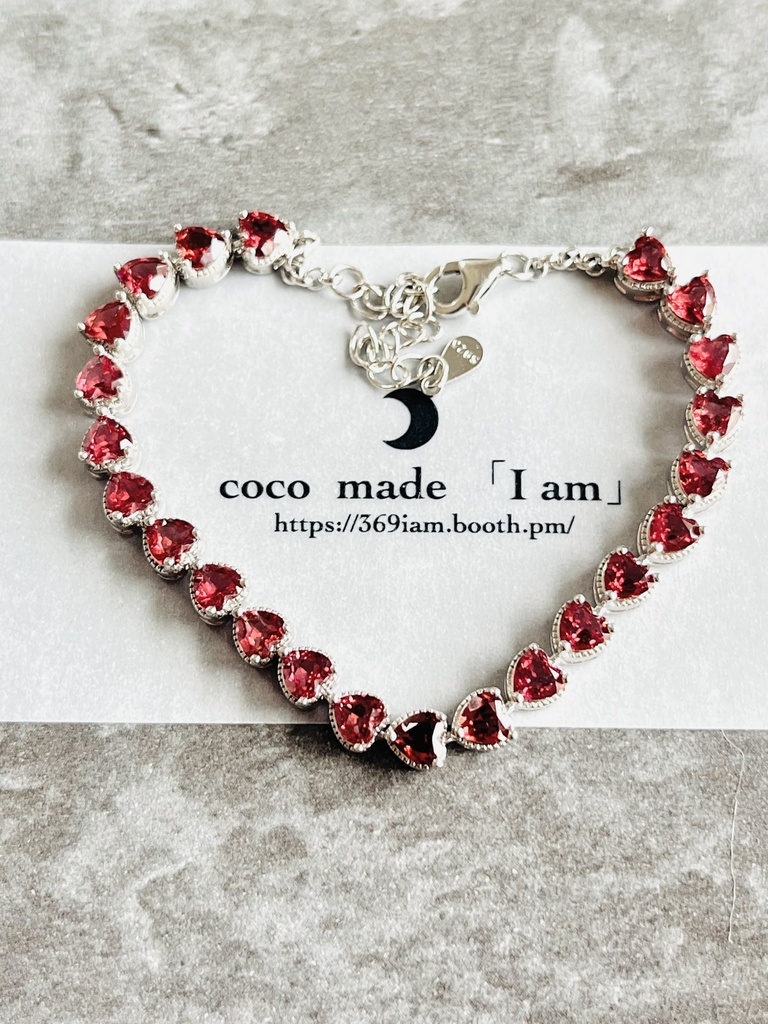 ❤︎「rhodorite garnet：Heart bracelet」