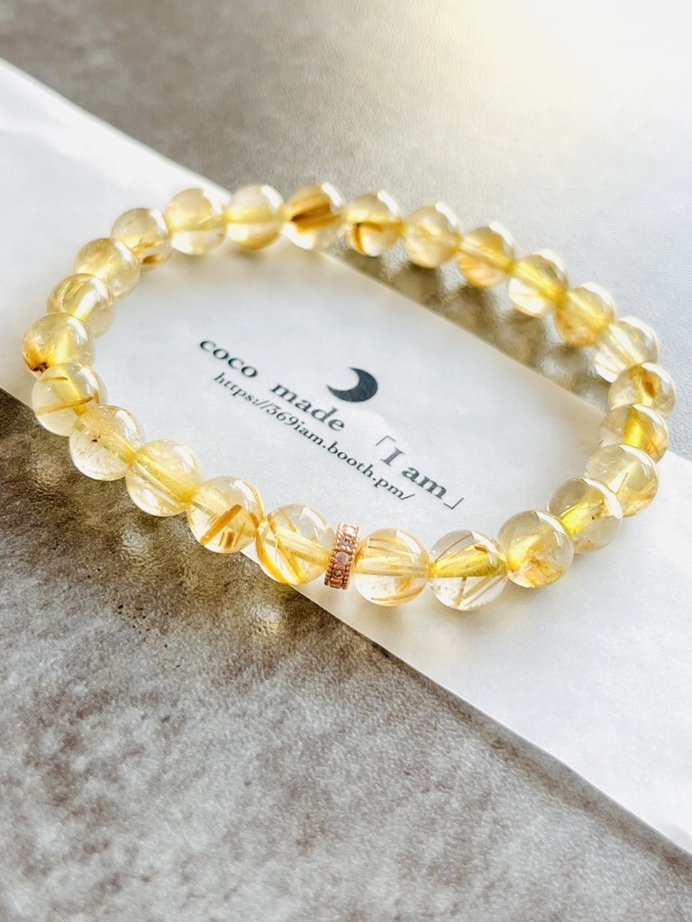 「gold Rutilequartz：タイチンルチル入り」