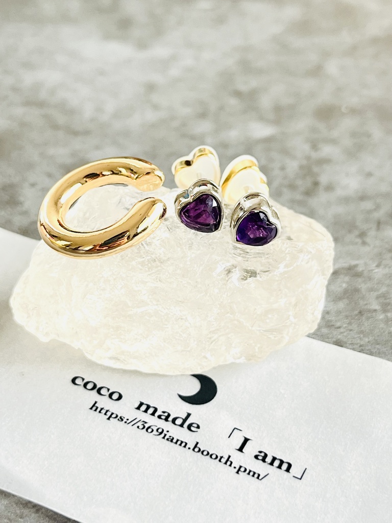 「coco‘s coordinate：deep color Heart amethyst pierce」
