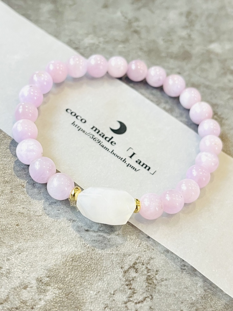 「coco‘smade: mystical ：pinkKunzite× peristerite①mini」