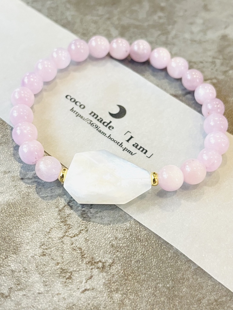 「coco‘smade: mystical ：pinkKunzite× peristerite②」