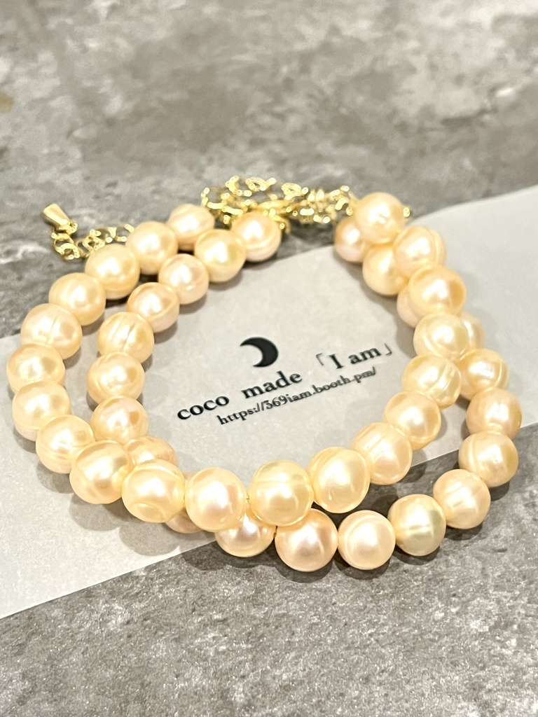 「freshwater pearl：beigepink①」
