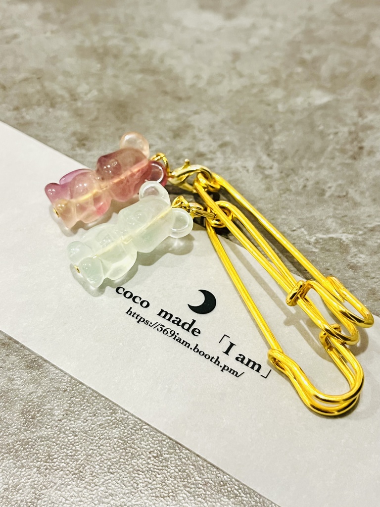 「pin brooch：Fluorite　bear🧸」