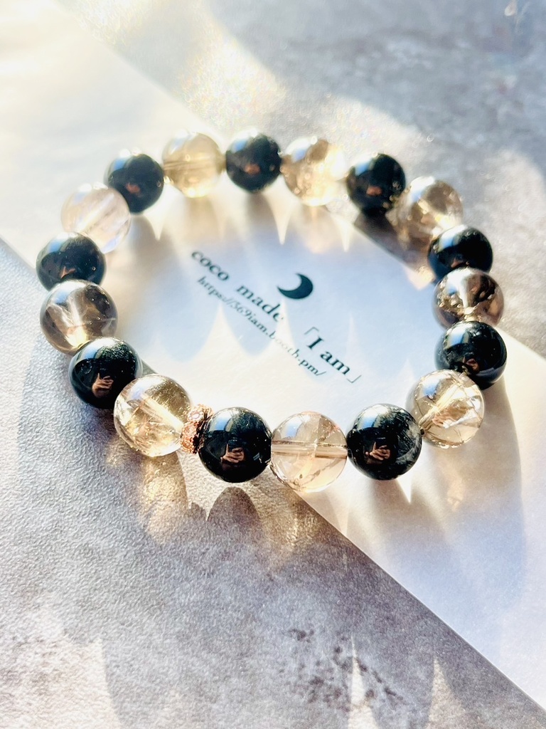 「black rutile×crack smoky quartz💎🌈①」