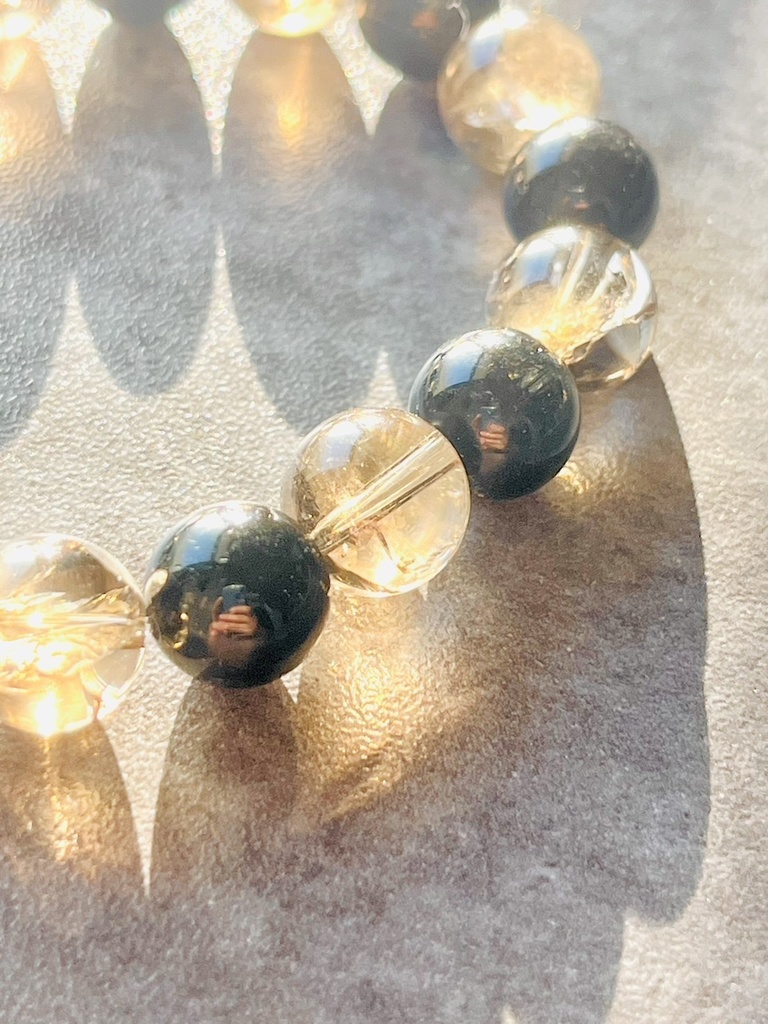 「black rutile×crack smoky quartz💎🌈①」