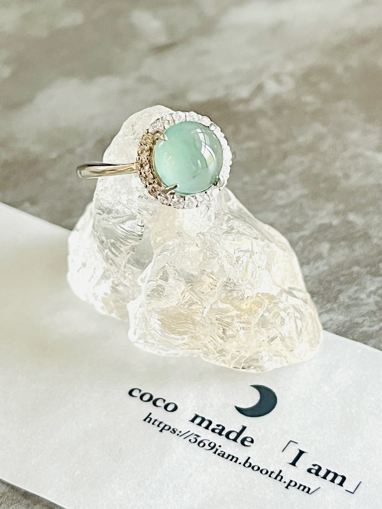 「ミャンマー産：A級氷翡翠： ring」