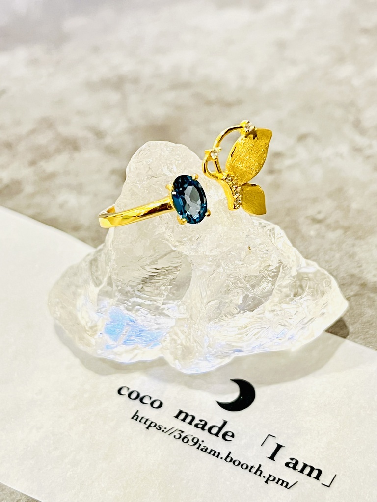 「London Blue topaz：ring④🦋」