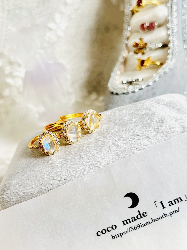 満月の夜「moonstone ーWhitelabradorite： ring」