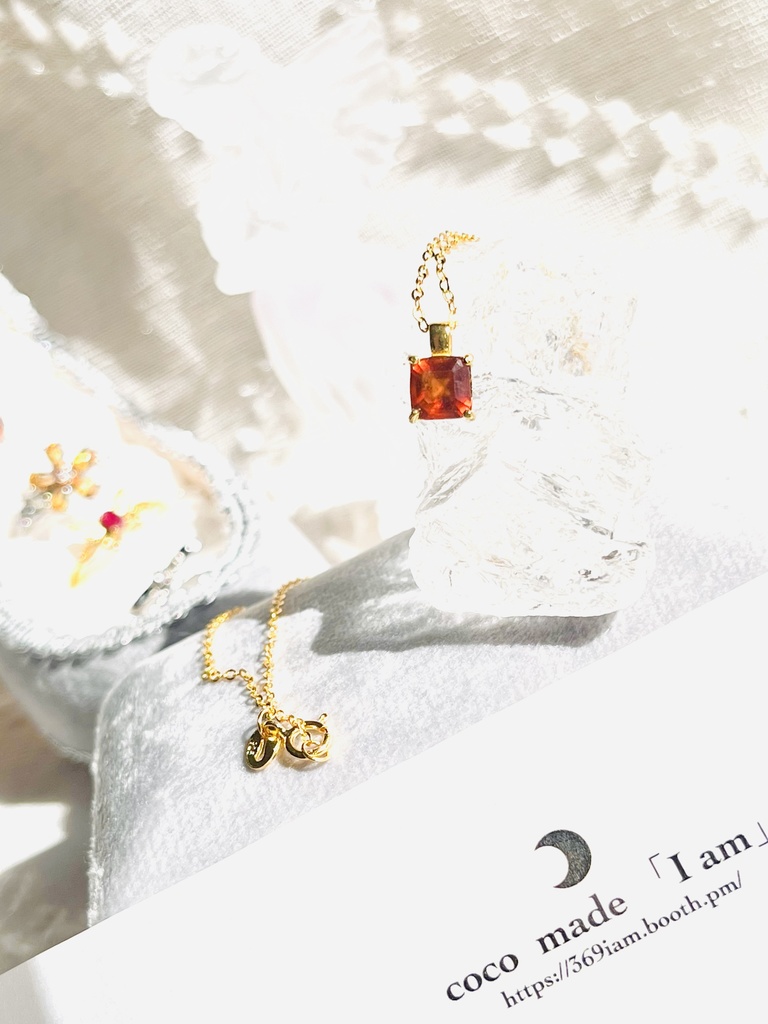 「orange garnet：necklace」