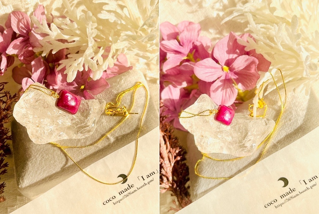 「Ruby：necklace（pinchain）：18Kgold」