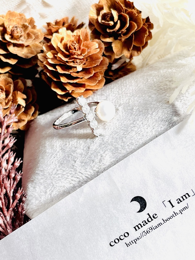 「freshwaterPerl × Moissanite：ring /鑑別書付き」