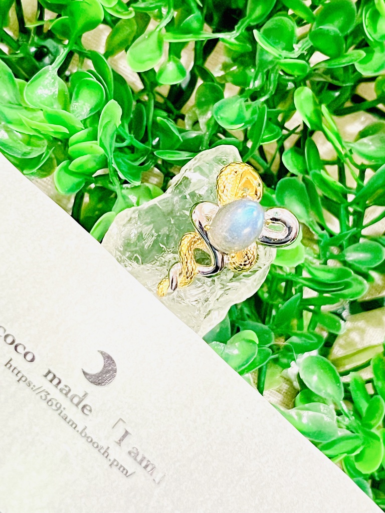 🐍「縁起物：labradorite：pendant top /パーツ」
