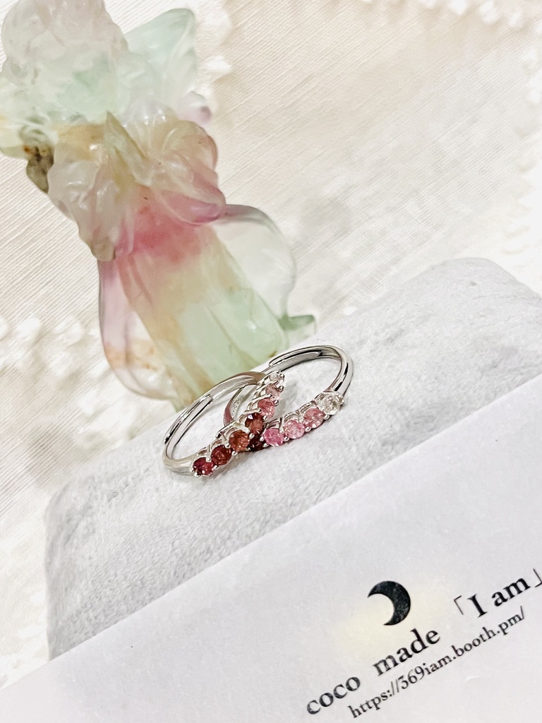 「pink tourmaline ring：halfeternity Design」