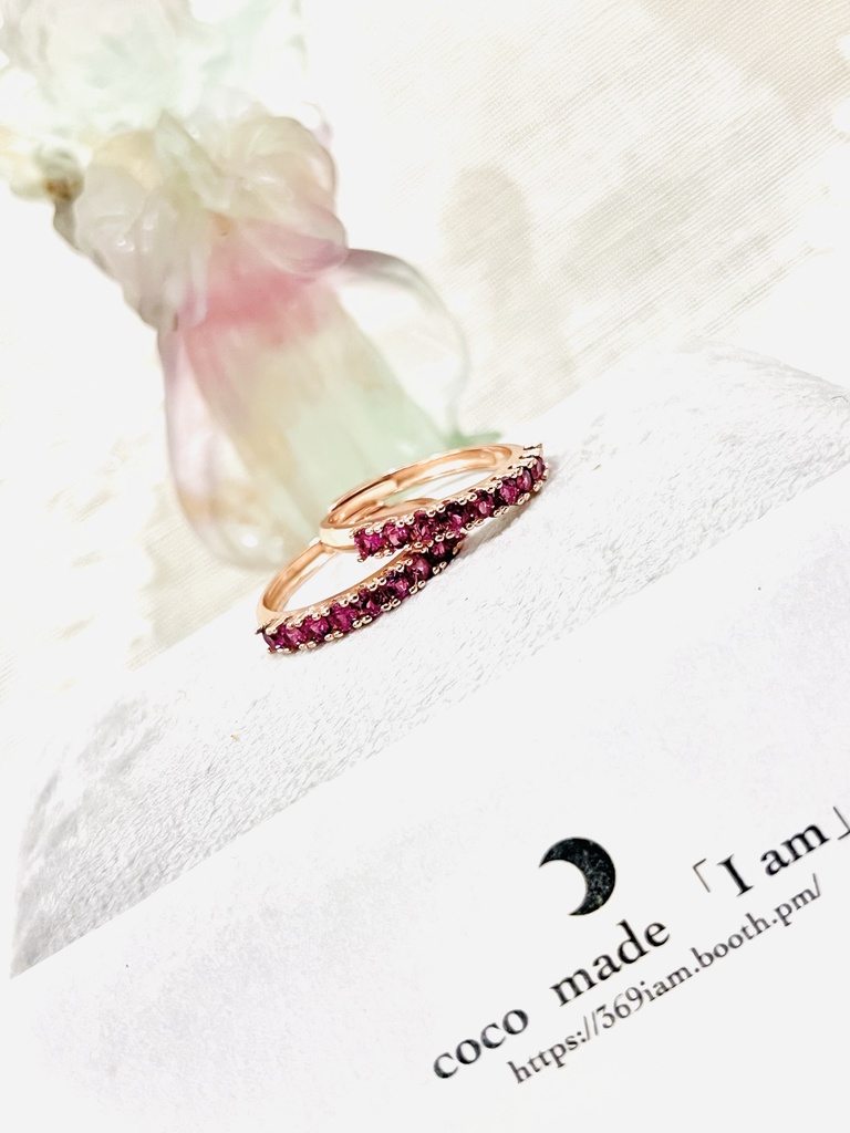 「rhodorite garnet：half eternityring」