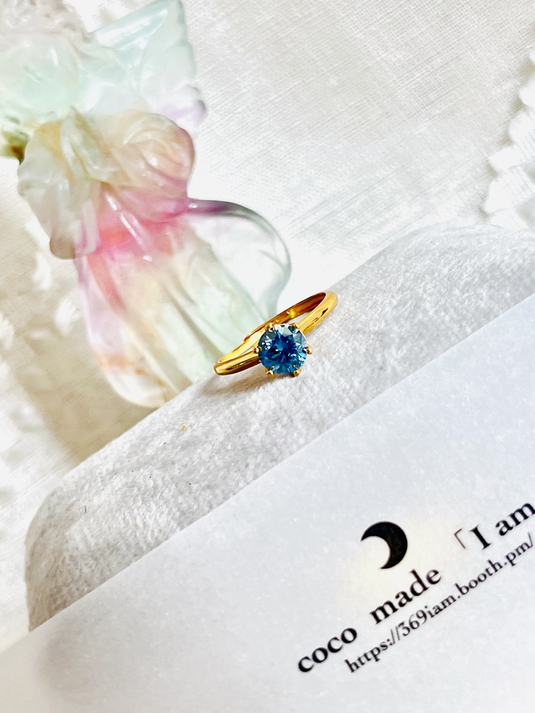 「BlueMoissanite:ring:1ct」