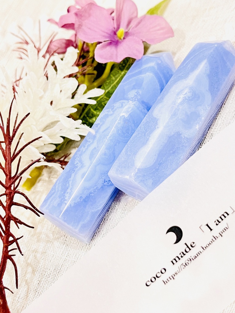 👼「Blue Lace Agate：六角柱」