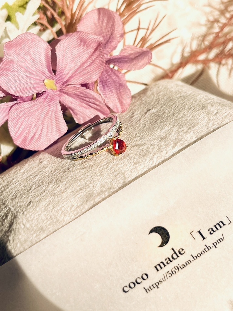 希少「orange sapphire：ring：🌇夕焼」