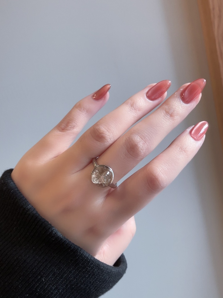 「White silver color：rutile：ring」